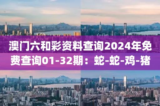 澳门六和彩资料查询2024年免费查询01-32期：蛇-蛇-鸡-猪