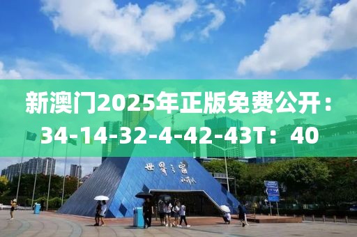 新澳门2025年正版免费公开：34-14-32-4-42-43T：40